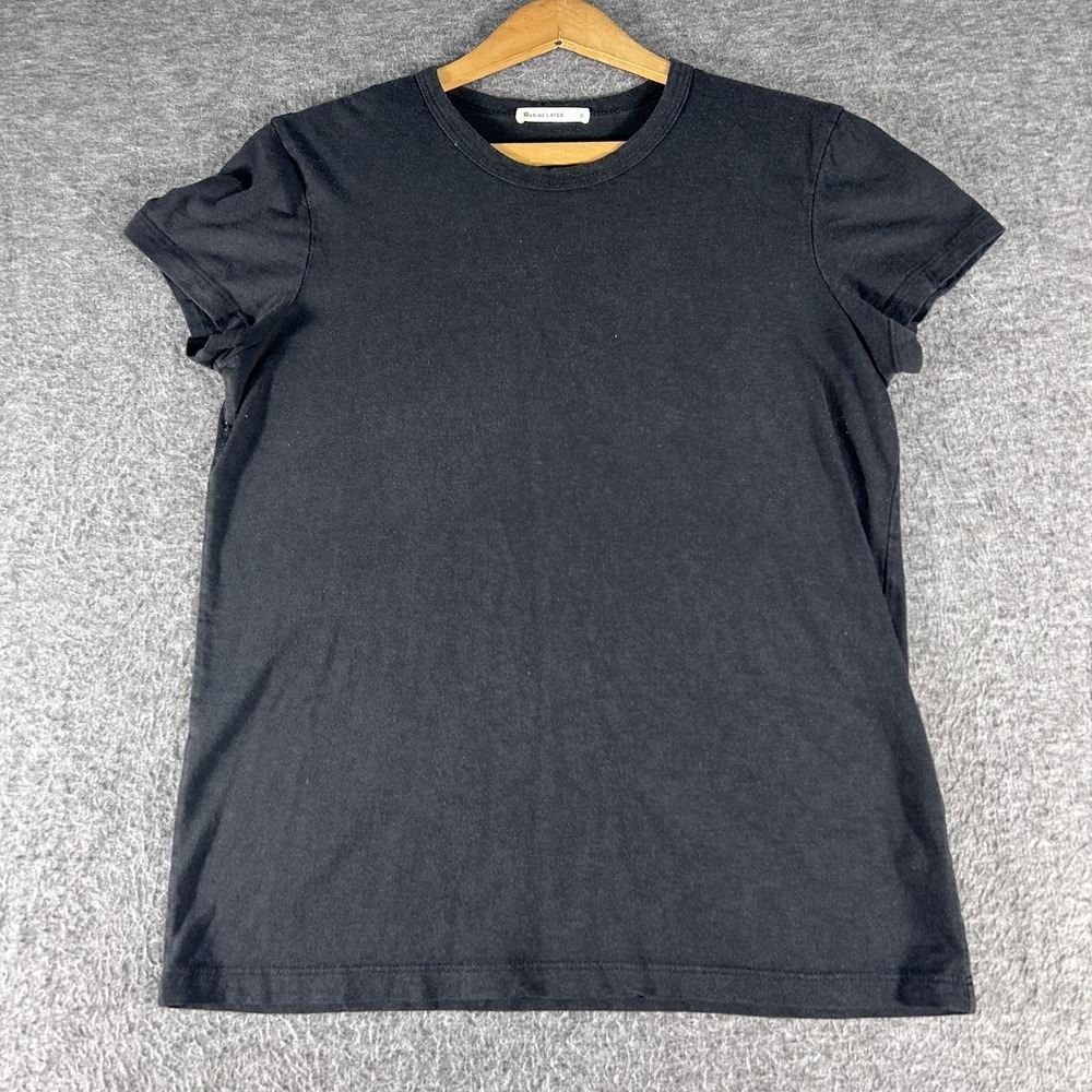 Marine Layer Shirt Womens Small Black Crew Neck Short Sleeve Tee Casual USA Made